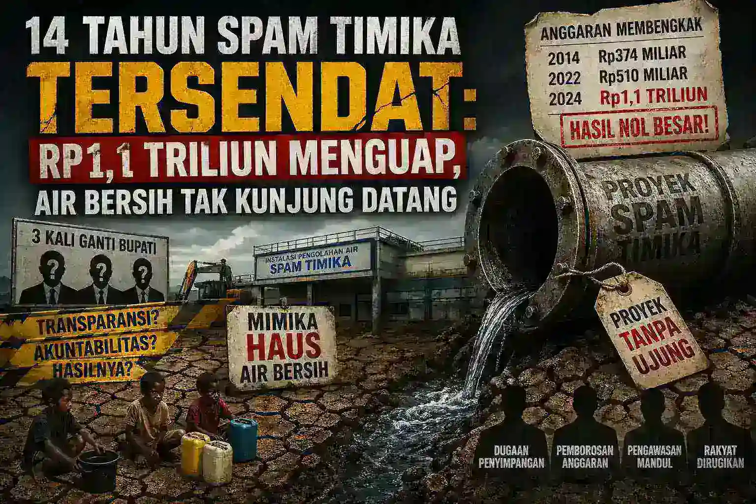 14 Tahun SPAM Timika Tersendat: Rp1,1 Triliun Menguap, Air Bersih Tak Kunjung Datang